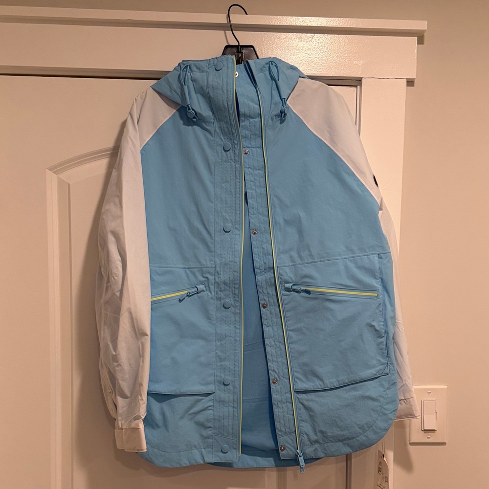 FP Movement Light Blue and White Hooded Jacket